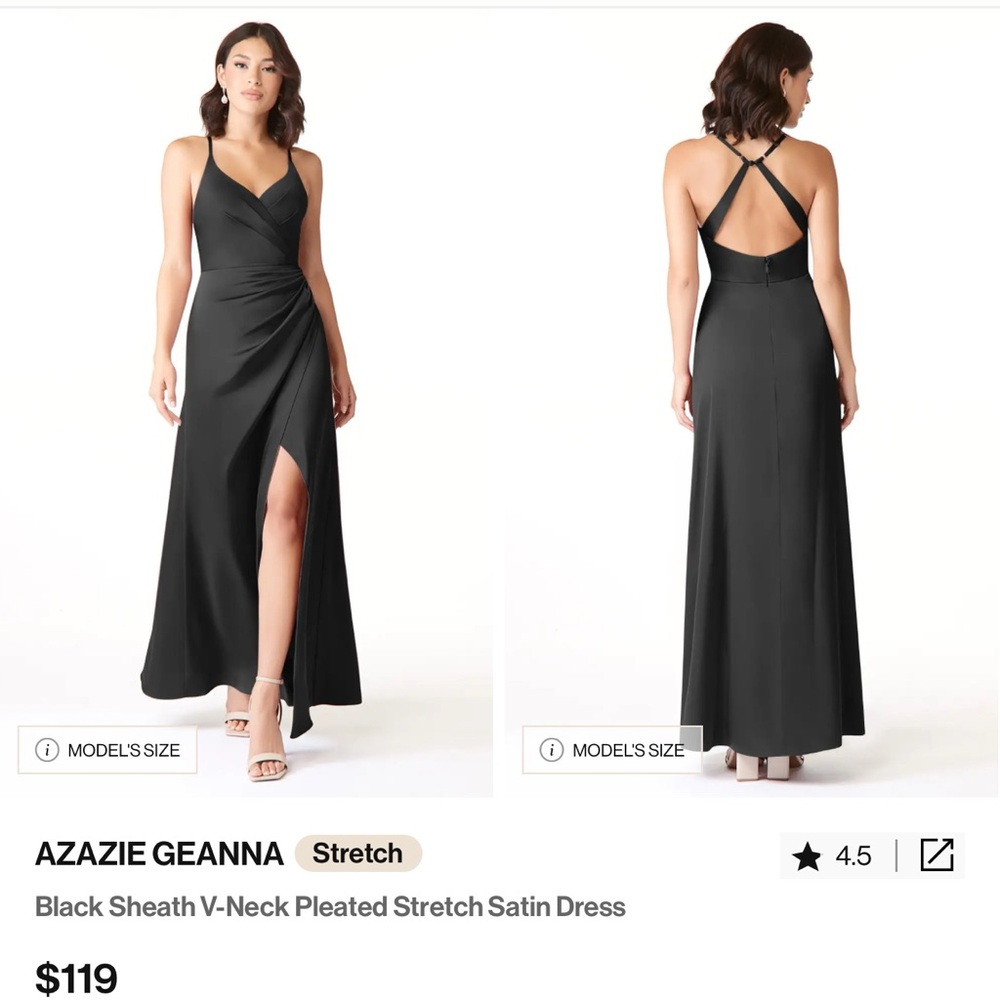 Azazie Black Slit Gown